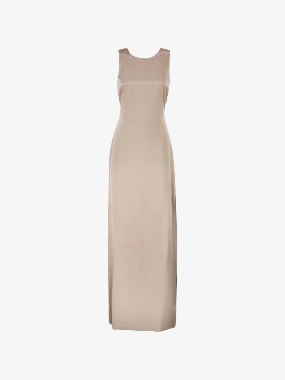 draped-back silk dress - 1