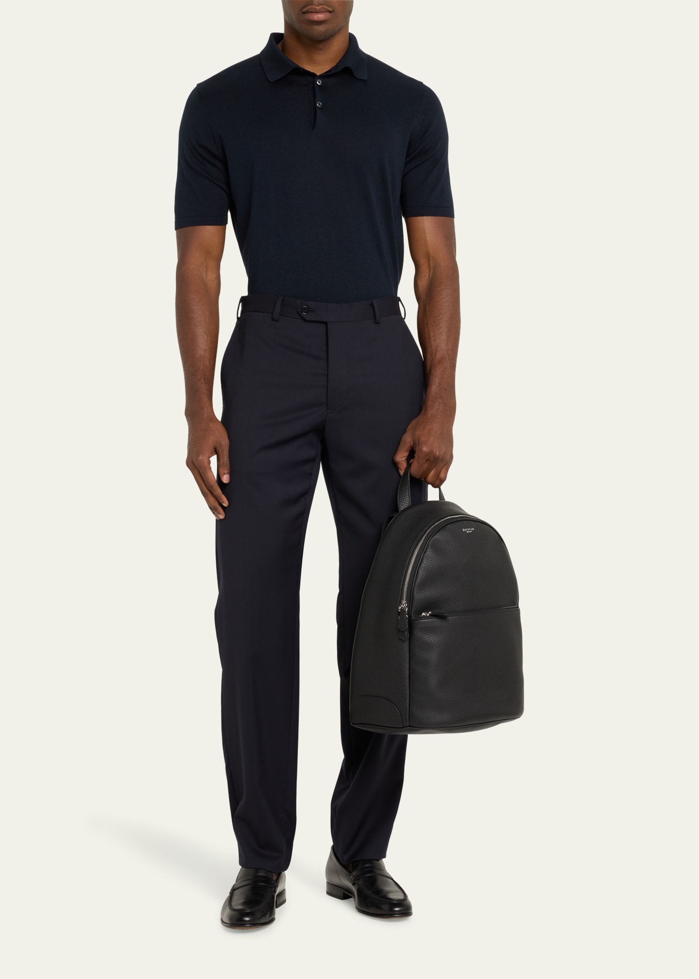 Men's Cachemire Leather Backpack - 5