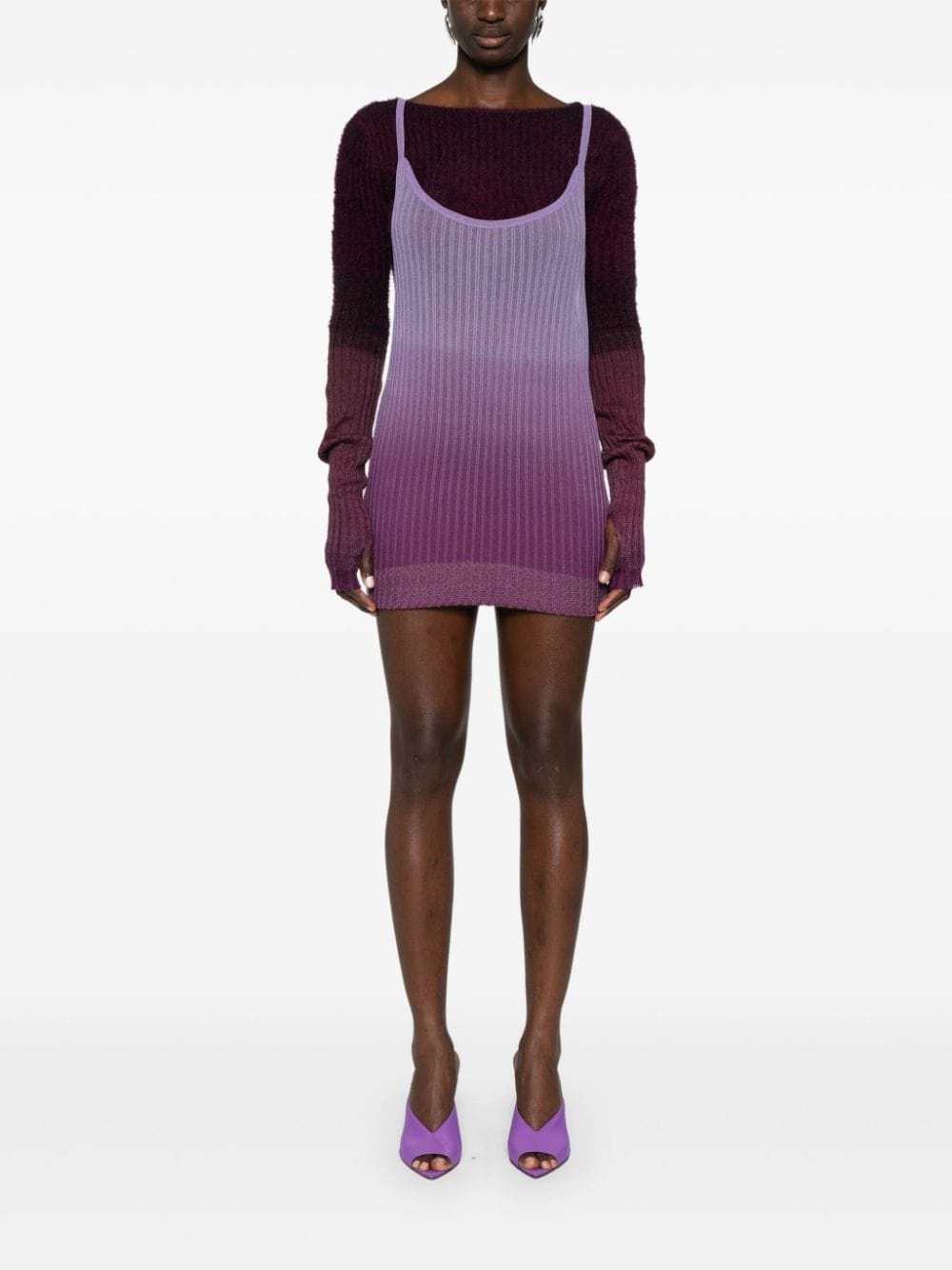 ombrÃ© ribbed-knit midi dress - 6