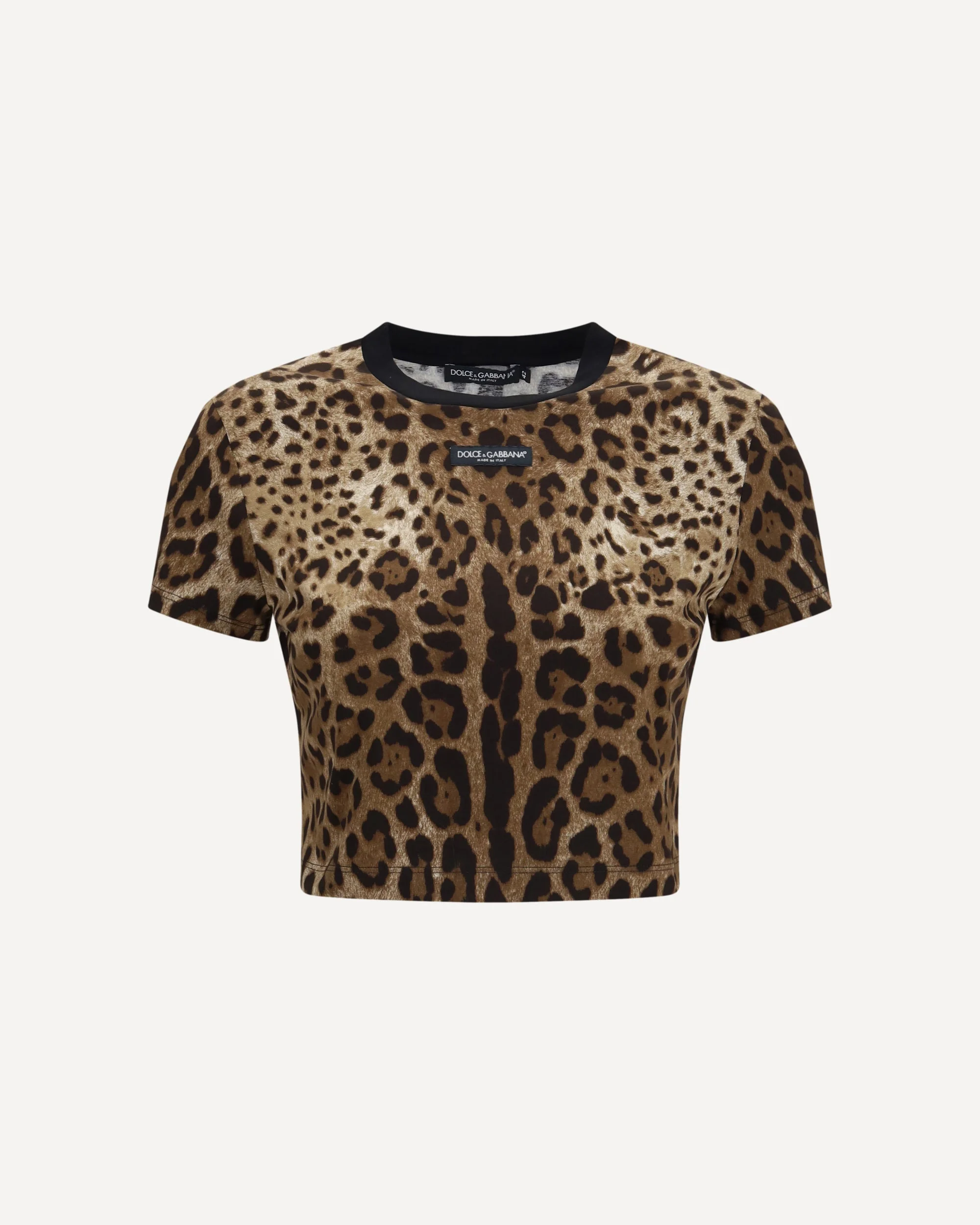 Leopard-print cropped T-shirt - 1
