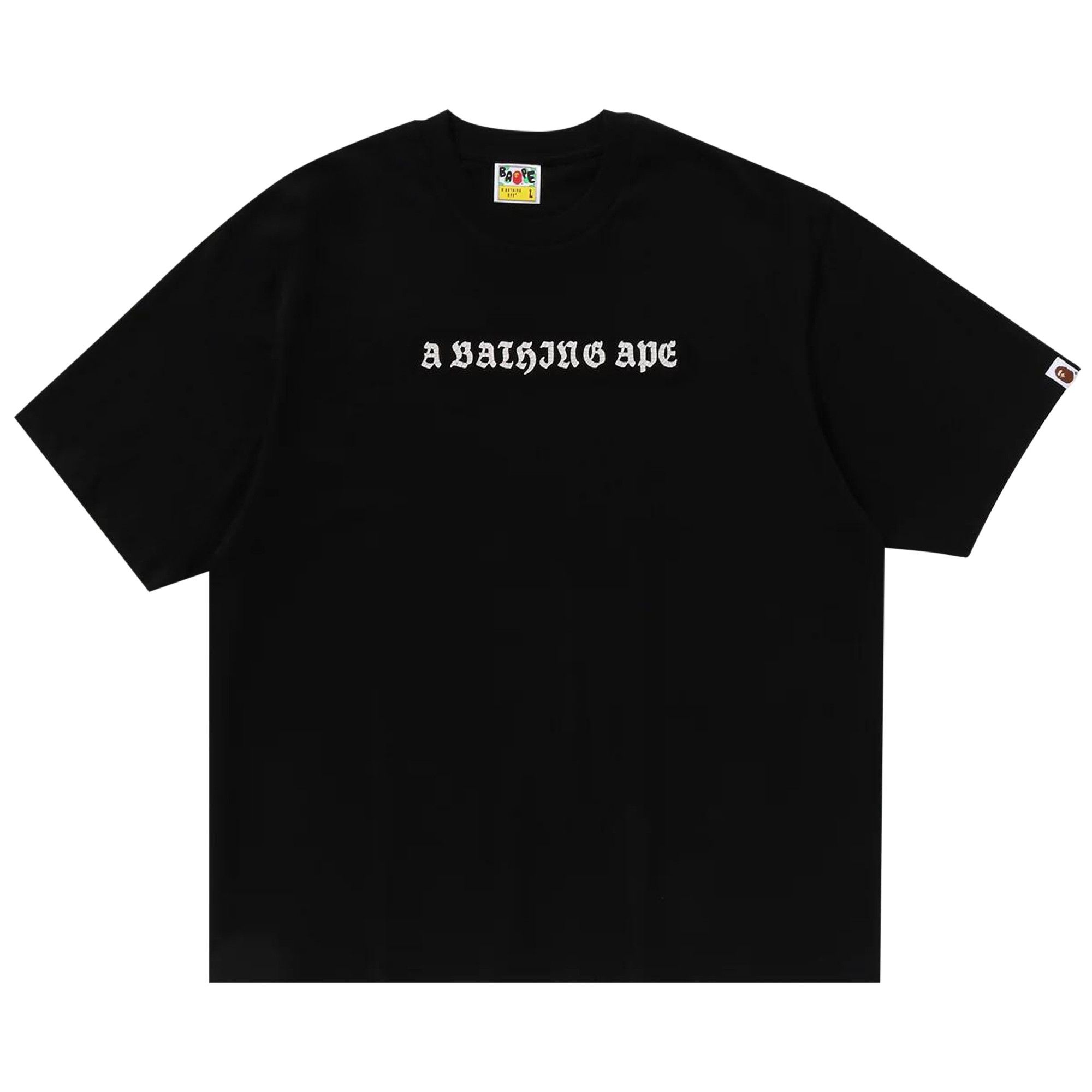 A BATHING APE® logo-print T-shirt | Black | FARFETCH