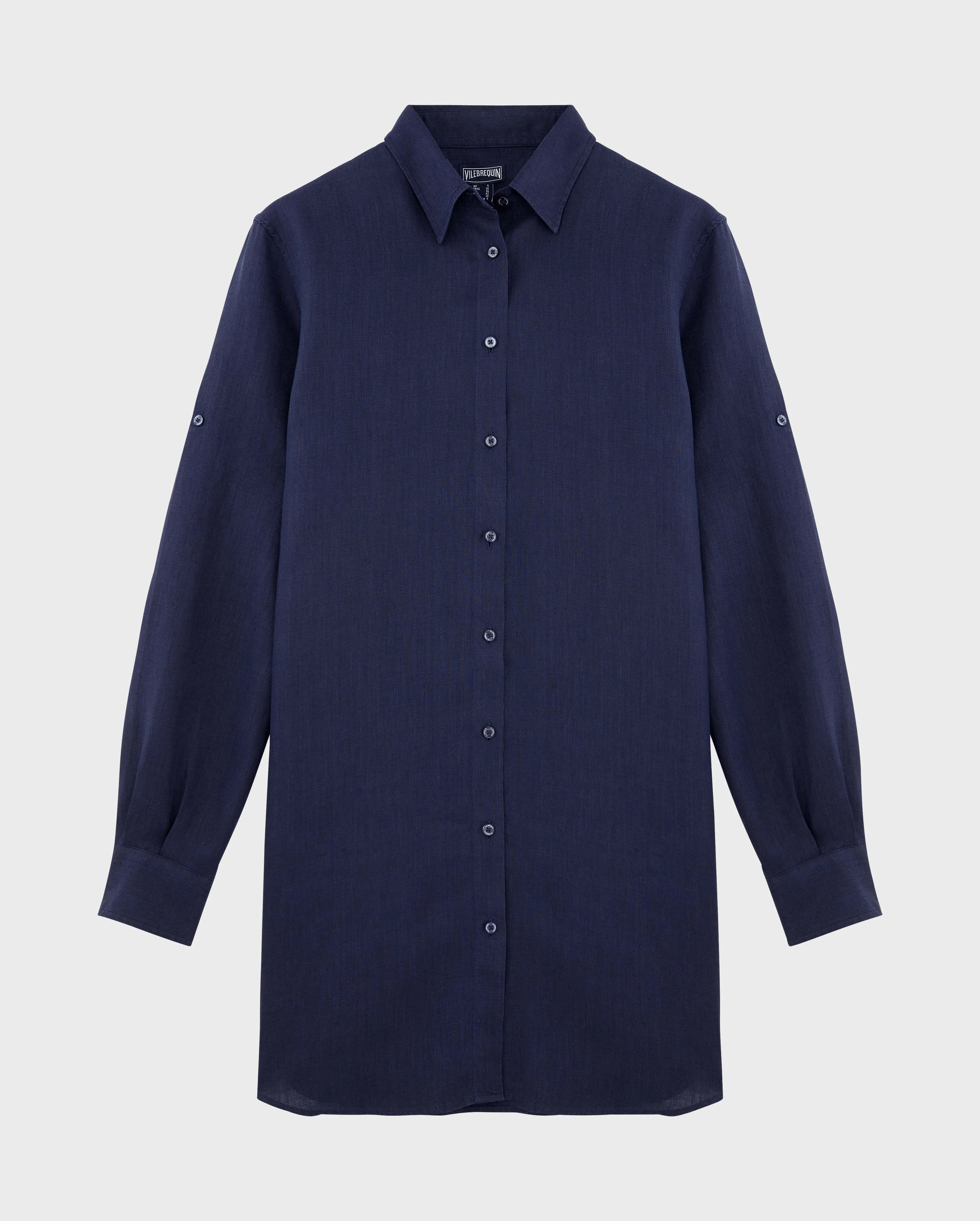 WOMEN LINEN DRESS SOLID - 1