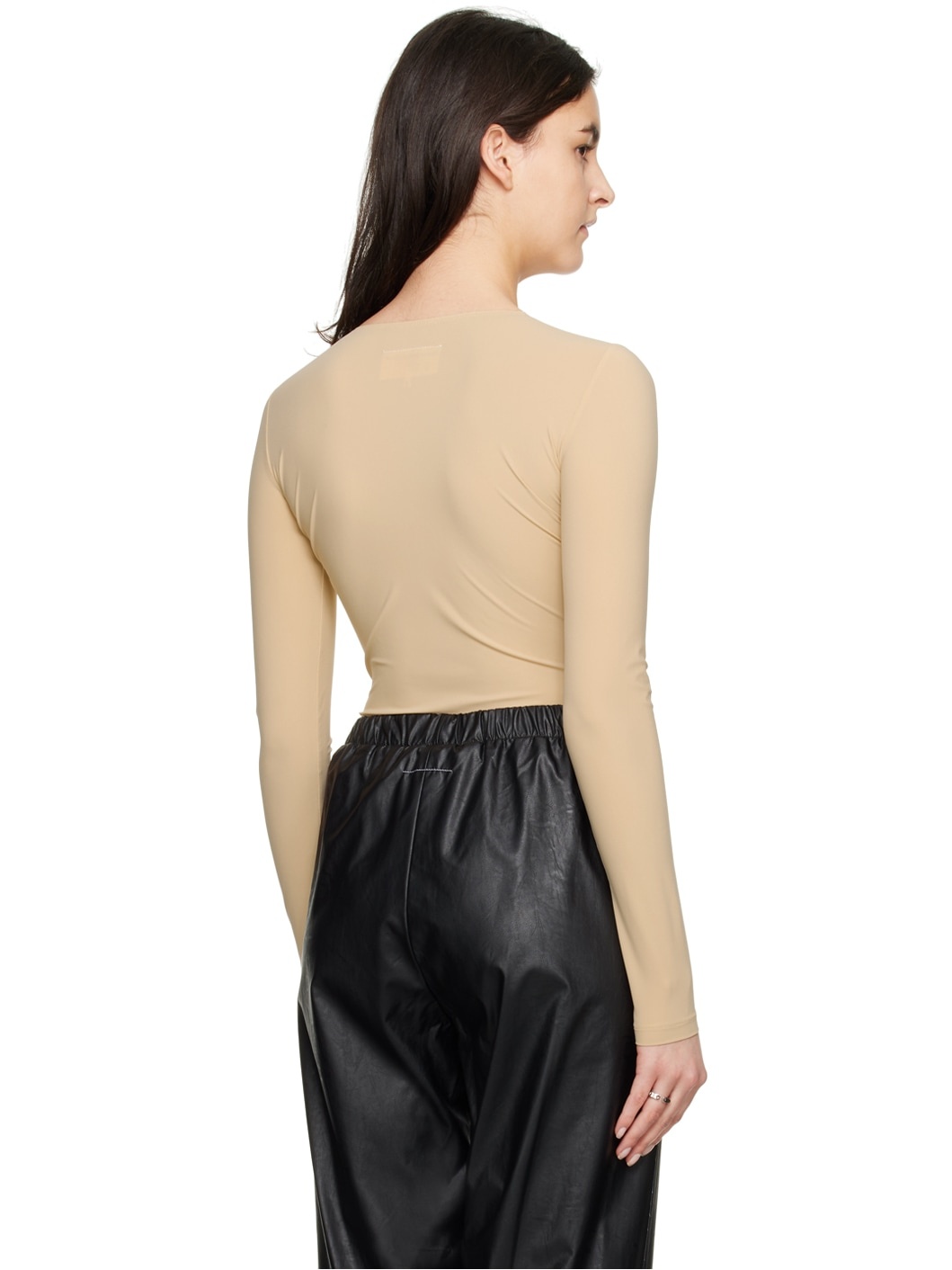 Beige Crewneck Bodysuit - 3