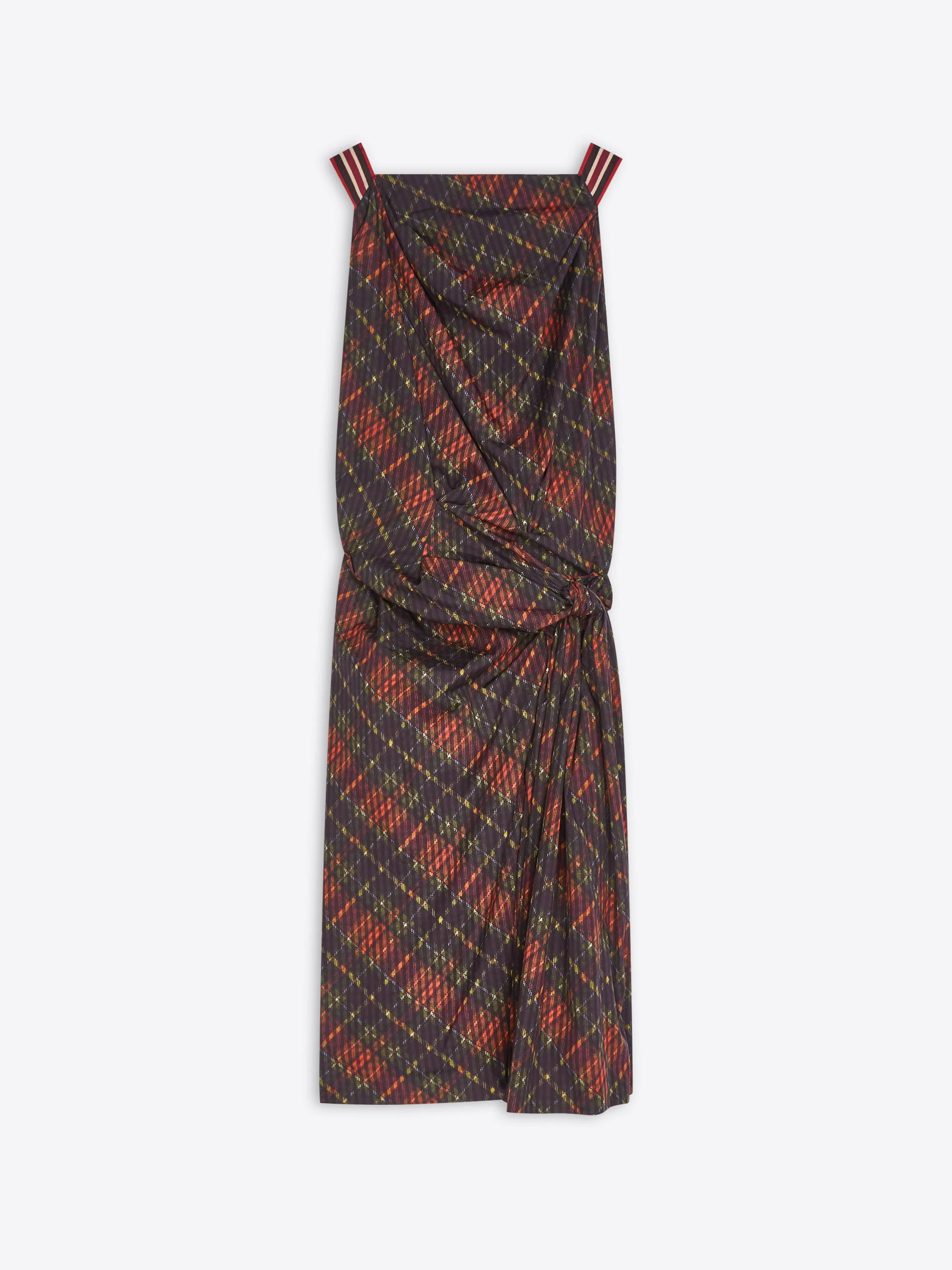 DRAPED GINGHAM DRESS - 1