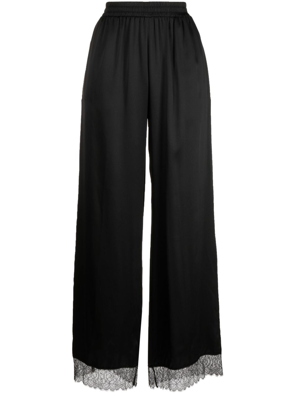 elasticated-waistband silk trousers - 1