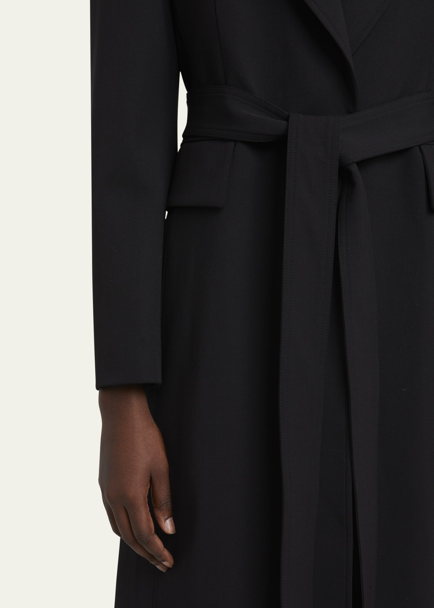 Thea Belted Wool Gabardine Suiting Coat - 5
