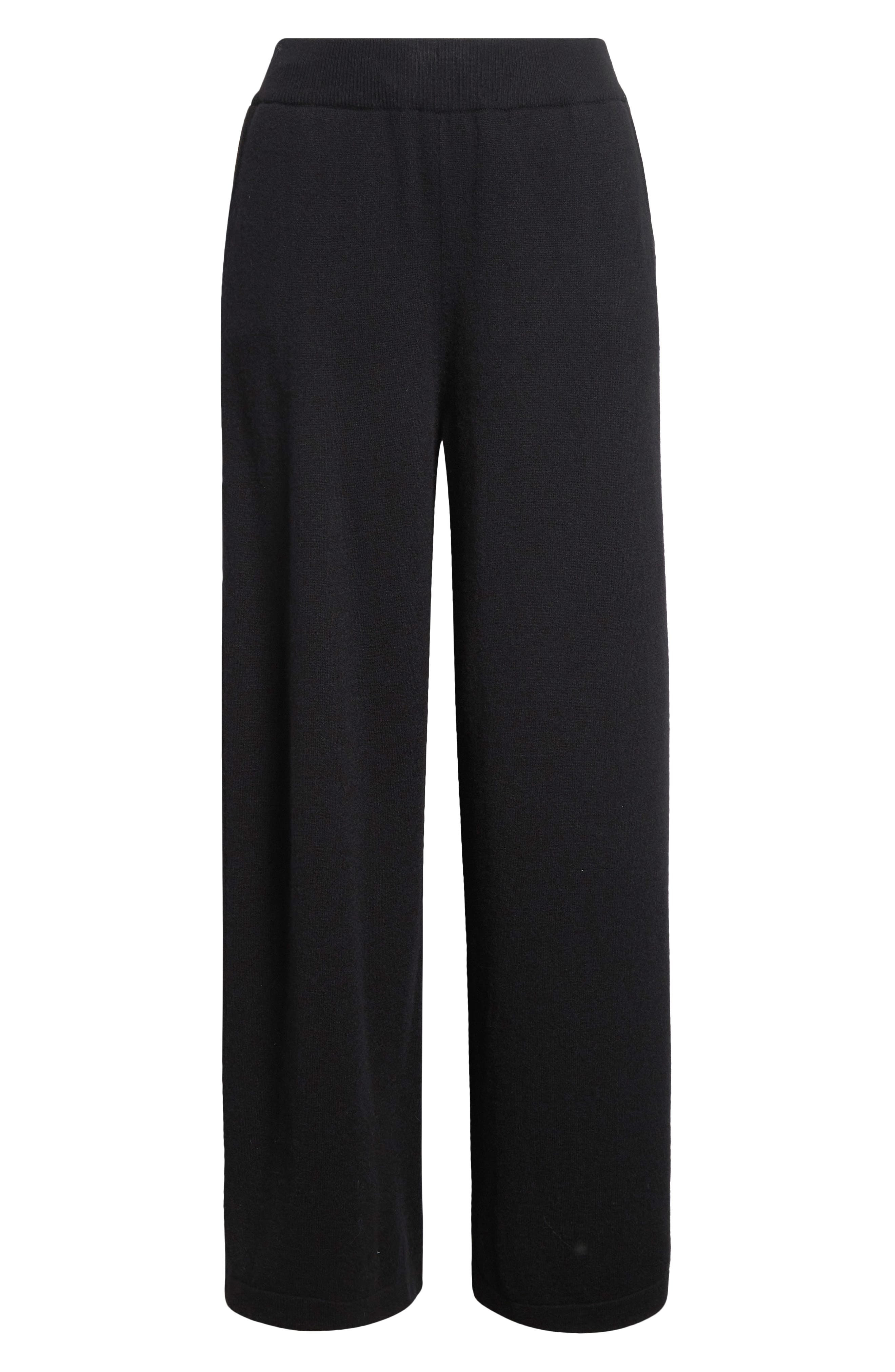 Johnstons of Elgin Performance High Waist Cashmere Blend Sweater Pants in Black at Nordstrom - 6