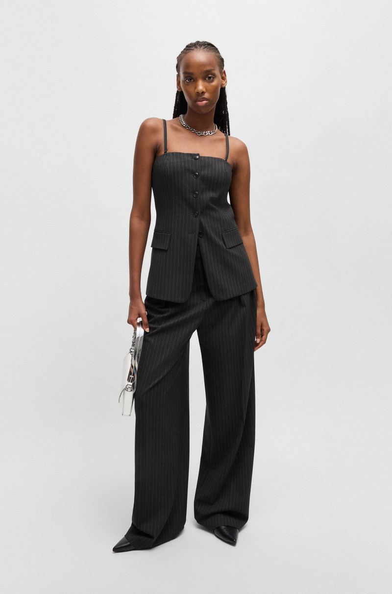 HUGO REGULAR-FIT TAILORED VEST IN PINSTRIPE STRETCH FABRIC outlook