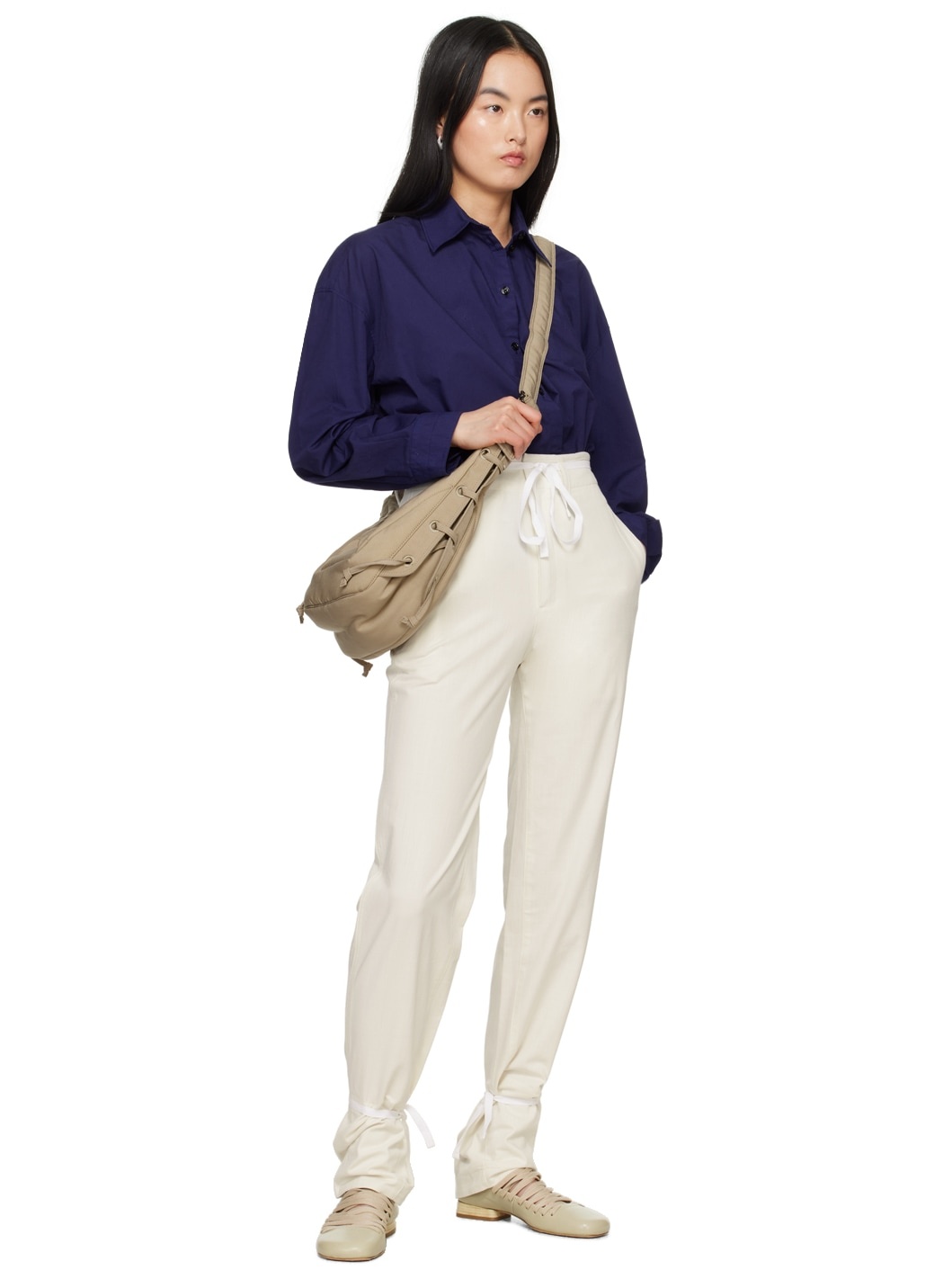 White Straight Trousers - 4