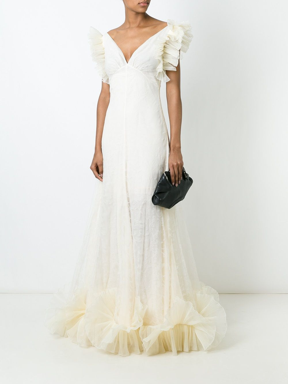 ruffled tulle evening dress - 2