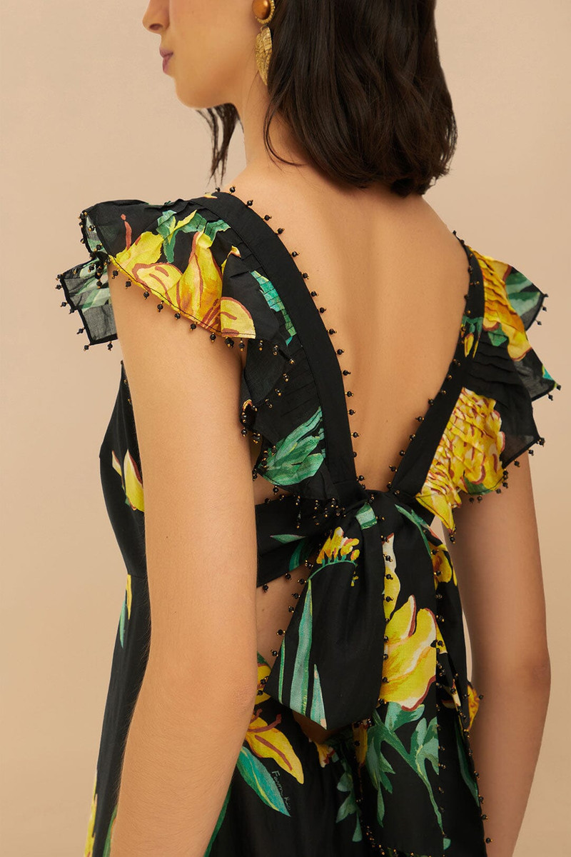 Black Alice Flowers Maxi Dress 4
