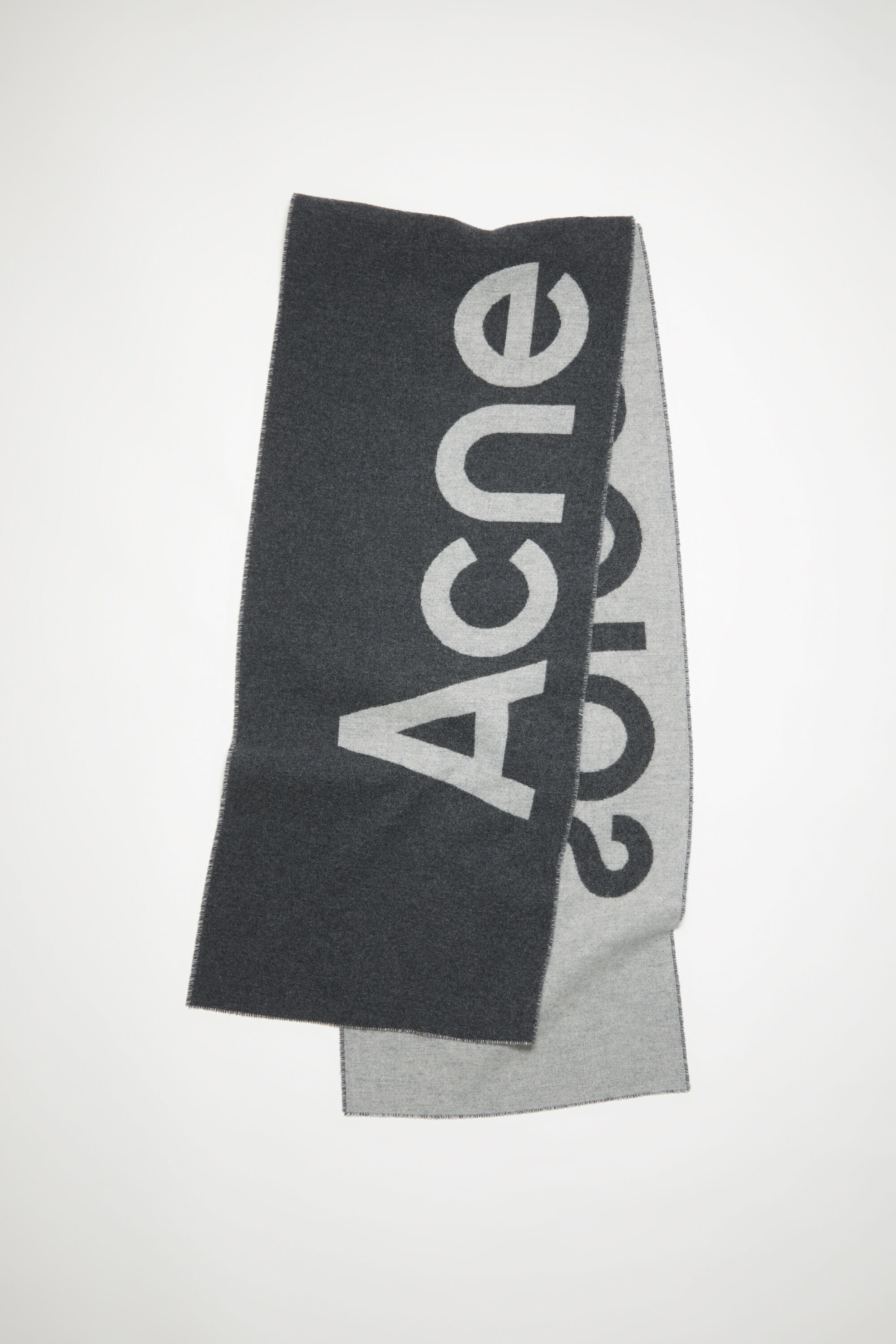 Logo jacquard scarf - Narrow - Grey/light grey - 1