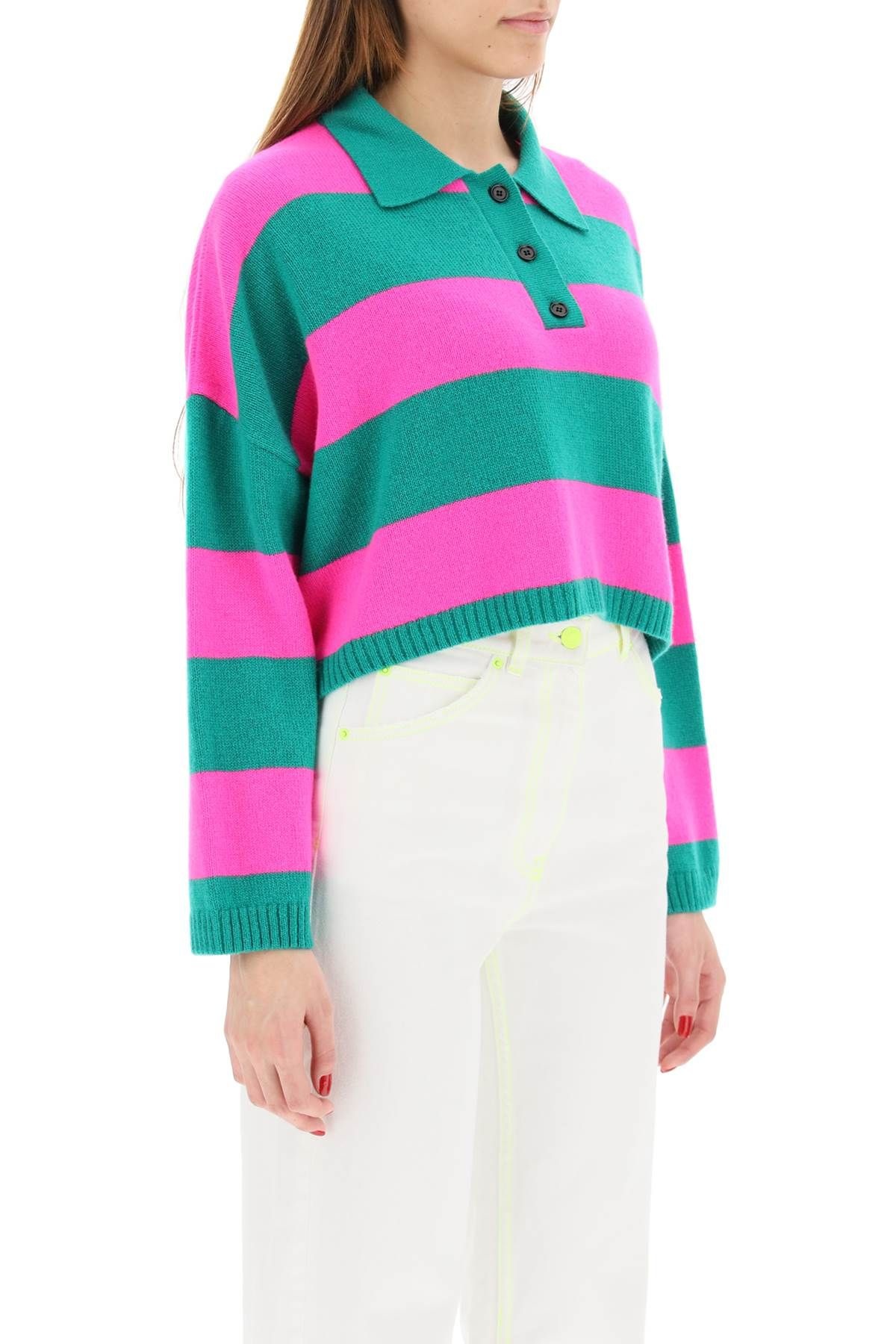 STRIPED BOXY KNIT POLO - 3