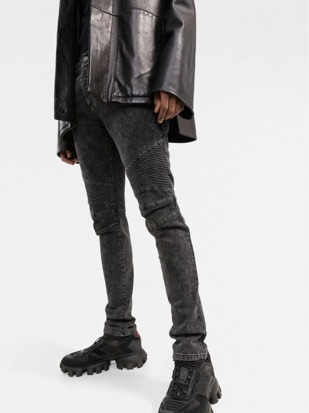 ribbed-knee slim-fit jeans - 3