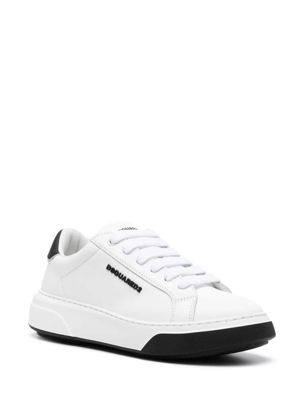 embossed-logo leaf-print sneakers - 2