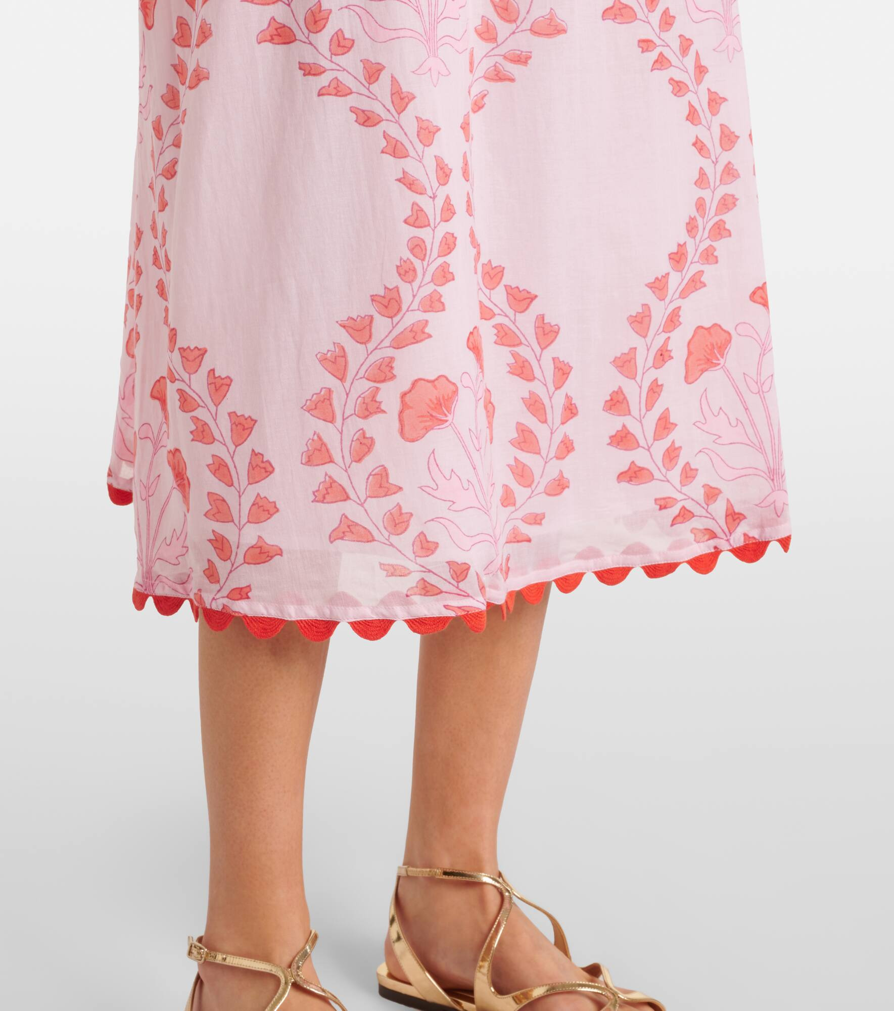 Printed cotton midi dress - 5