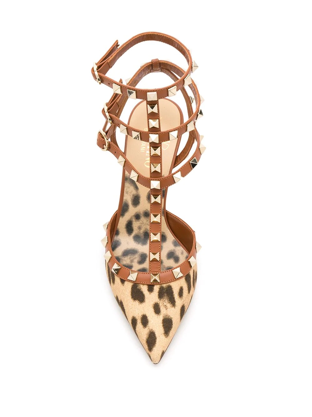 Rockstud leopard-print sandals - 4