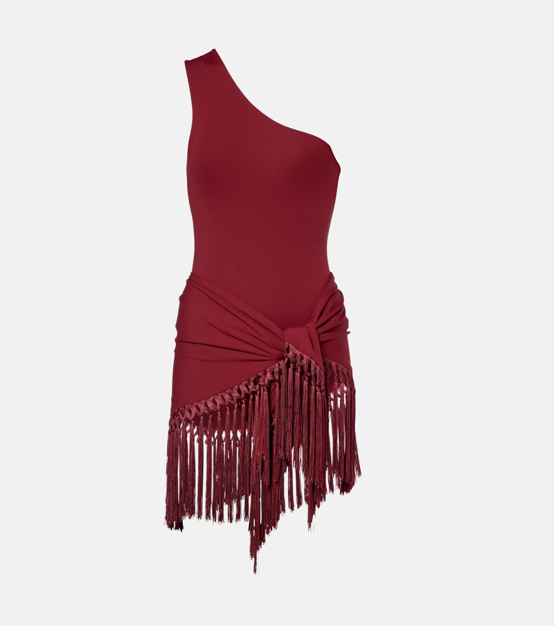 One-shoulder swimsuit and beach cover-up set 1
