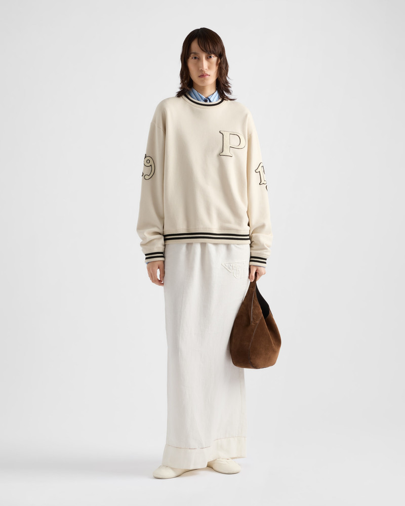 Prada Cotton fleece sweatshirt with patches outlook