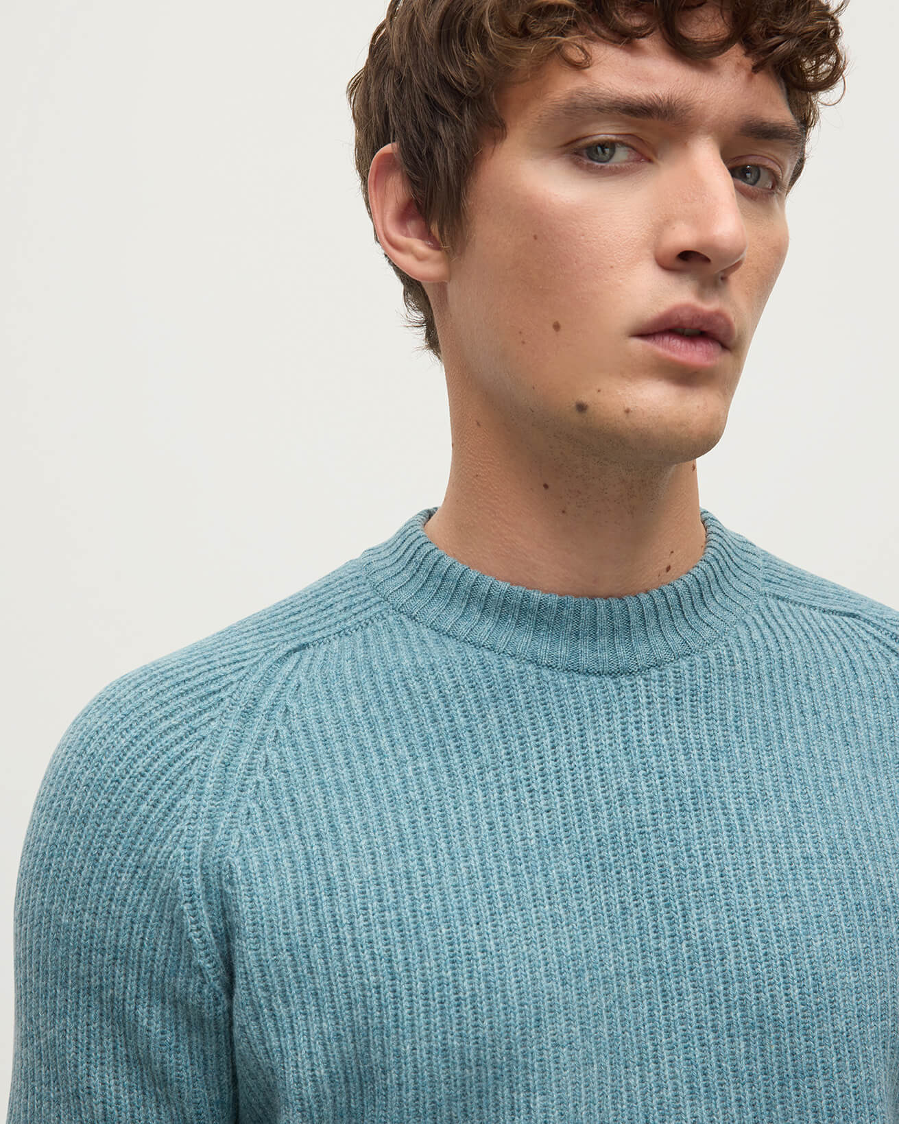 Contrast Neck Green Cashmere Jumper - 5