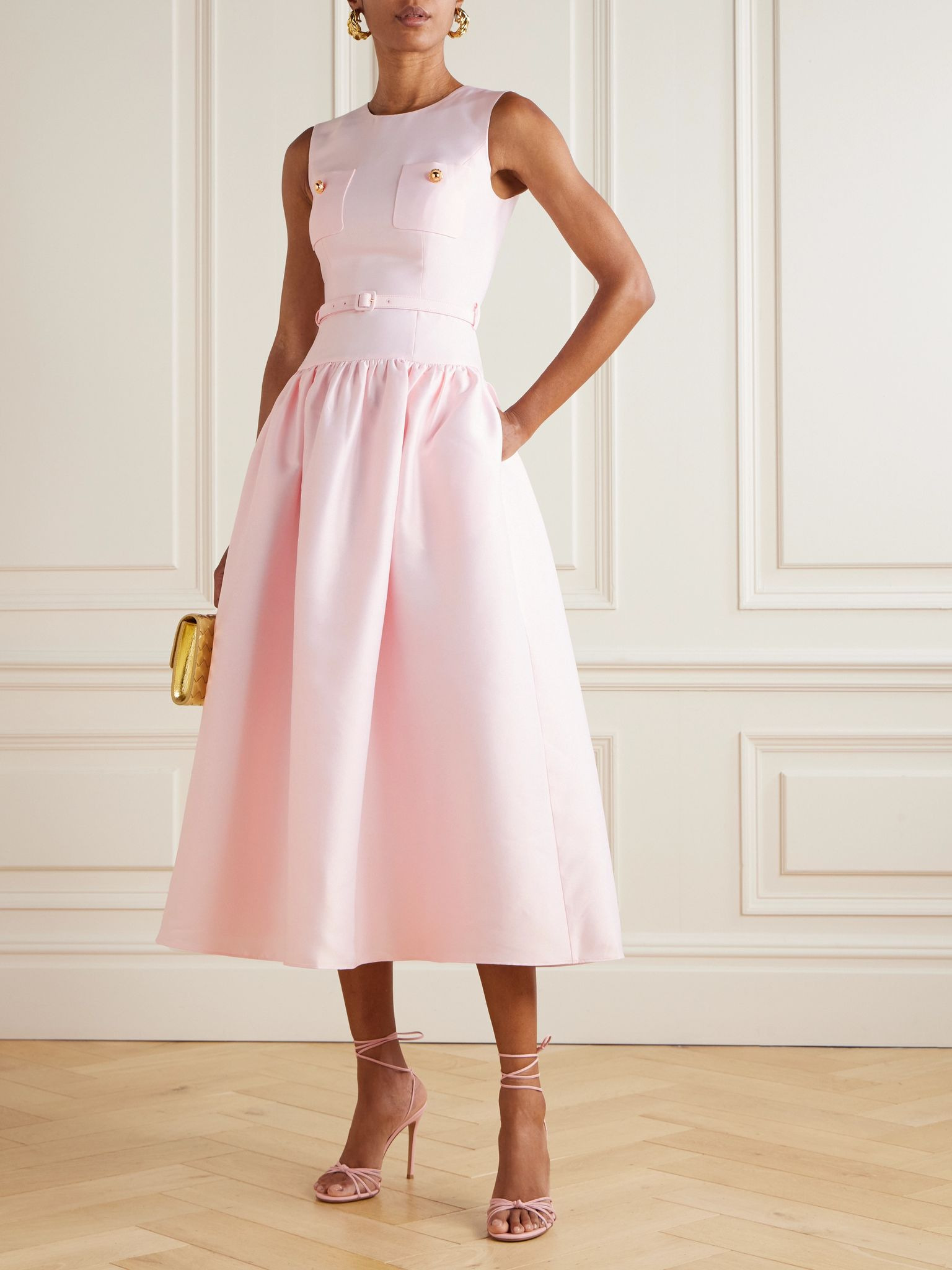 Taffeta midi dress Pink - 2