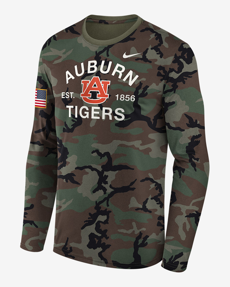 Auburn 2025 Military Appreciation Legend Men's Nike Dri-FIT College Long-Sleeve T-Shirt 1
