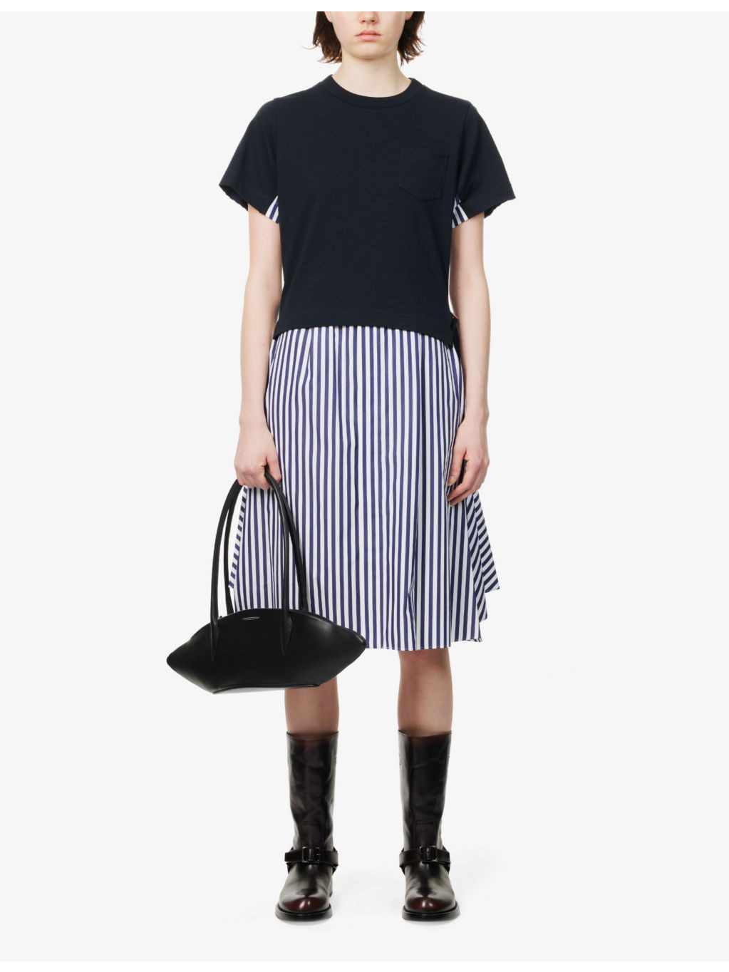 Belted Striped Cotton-Poplin Midi Dress - 2