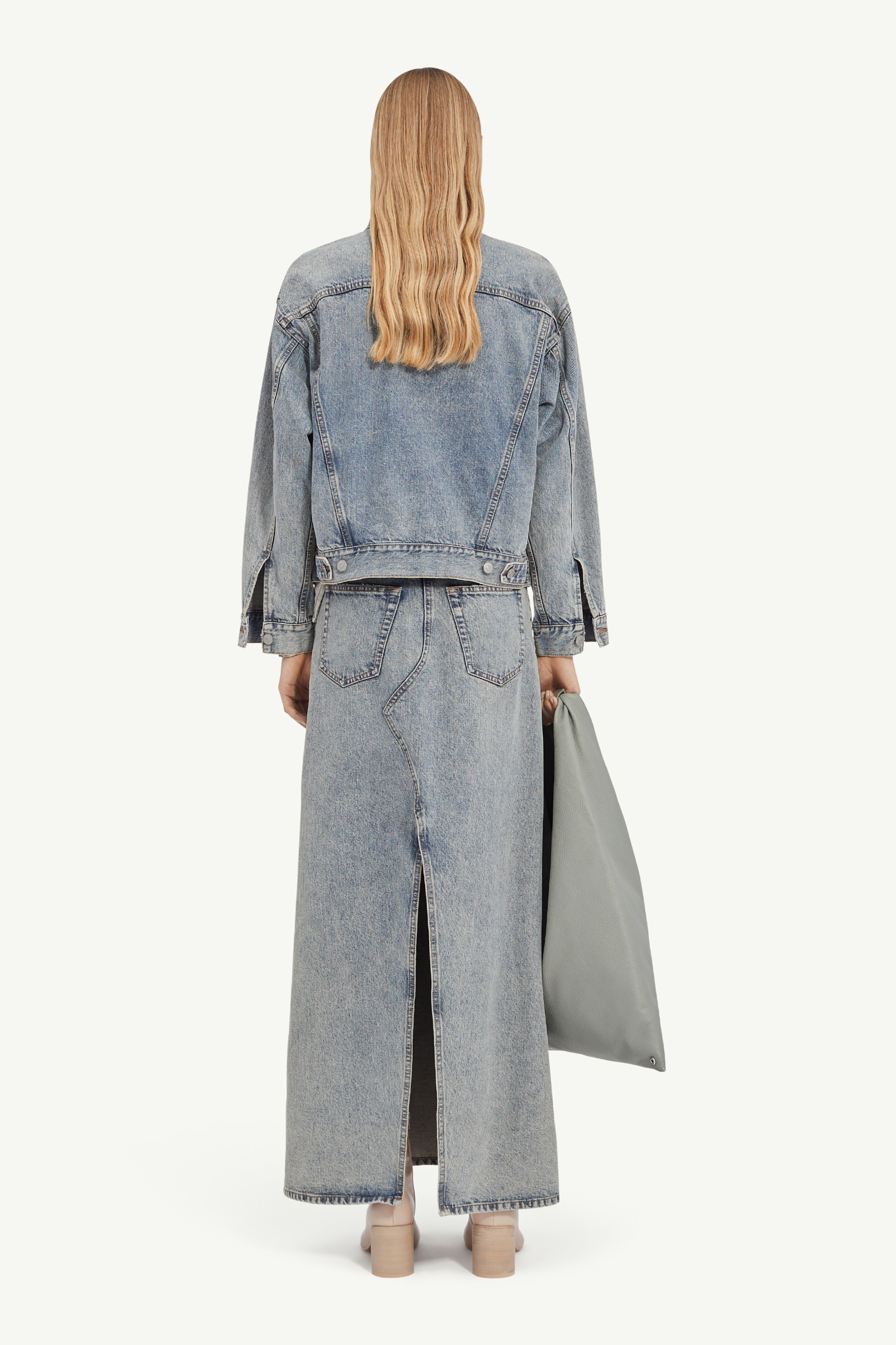 5-pocket Denim Long Skirt - 4