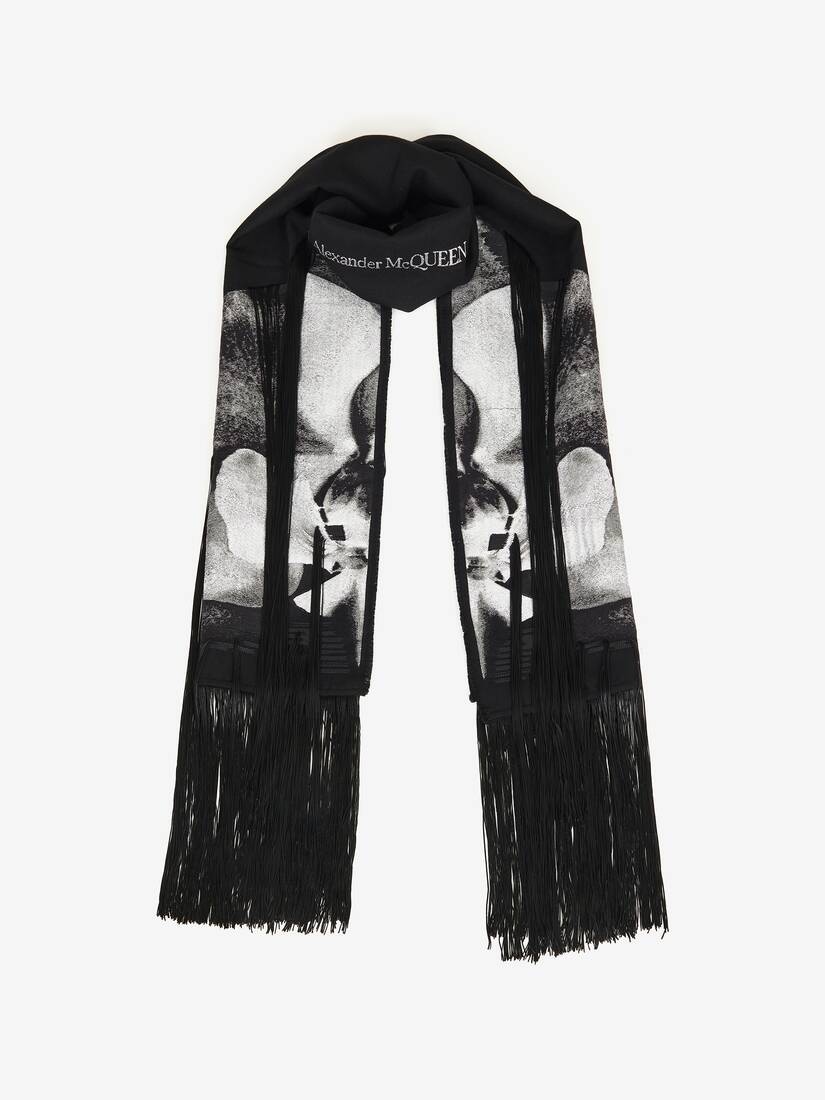 Women's Orchid Monarch Scarf in Black/ivory - 2