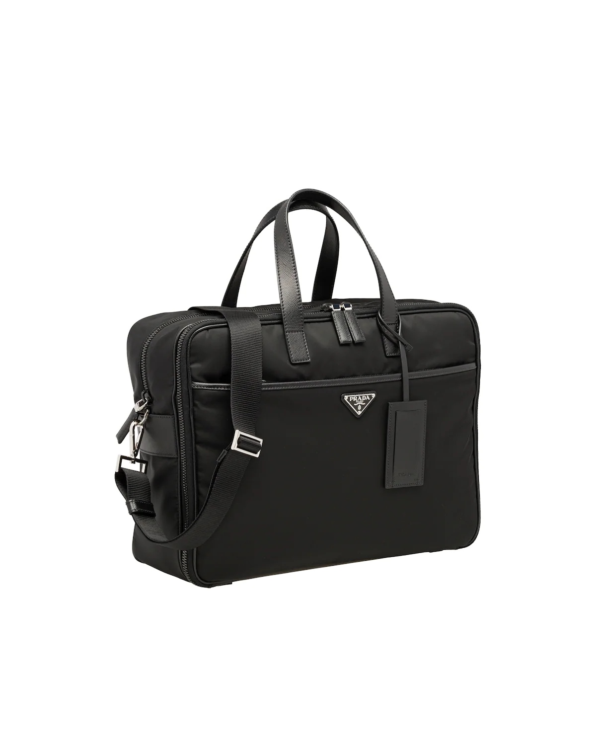 Re-Nylon and Saffiano leather briefcase - 3