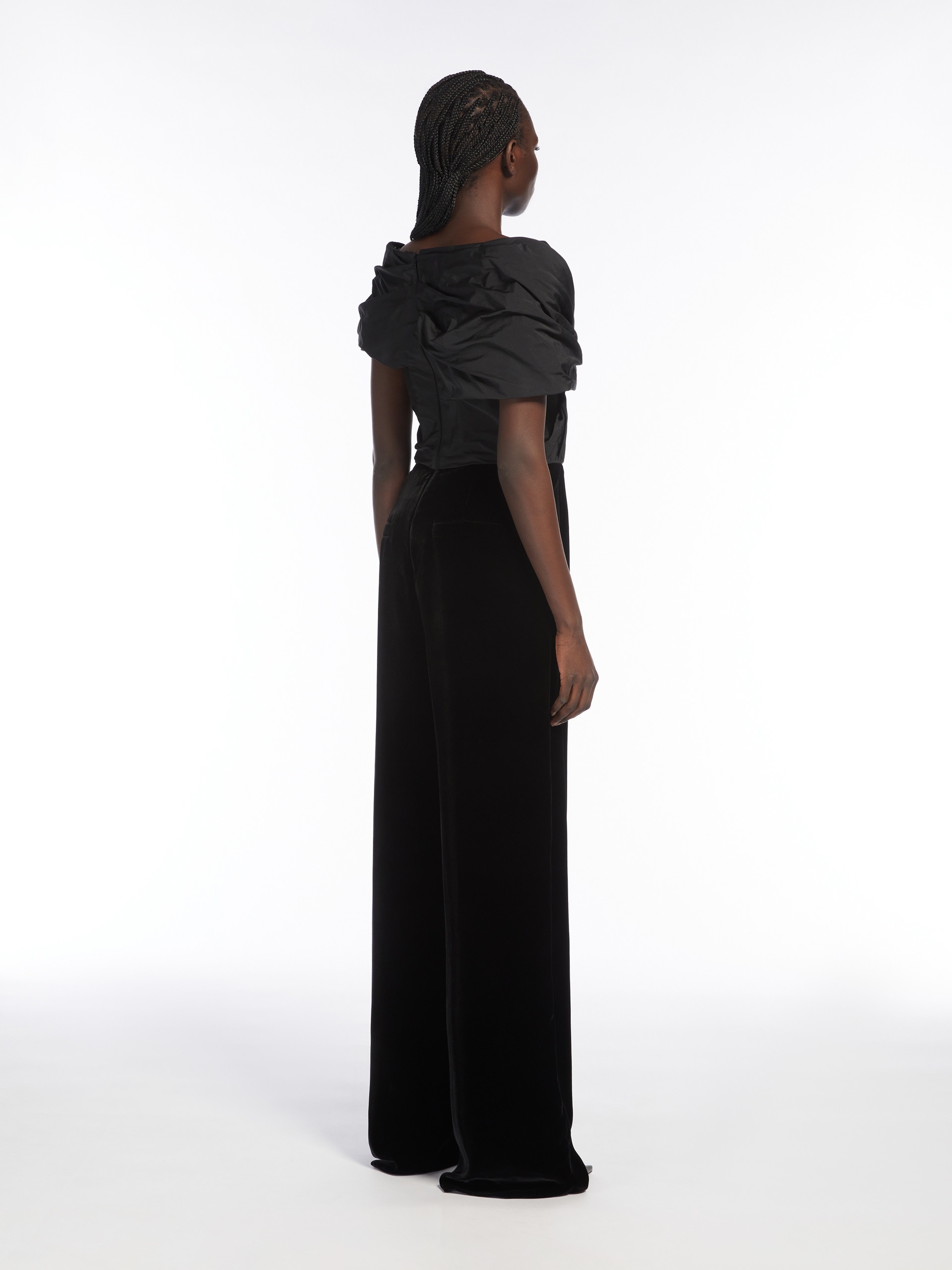 LUIGI Micro-faille and velvet jumpsuit - 4