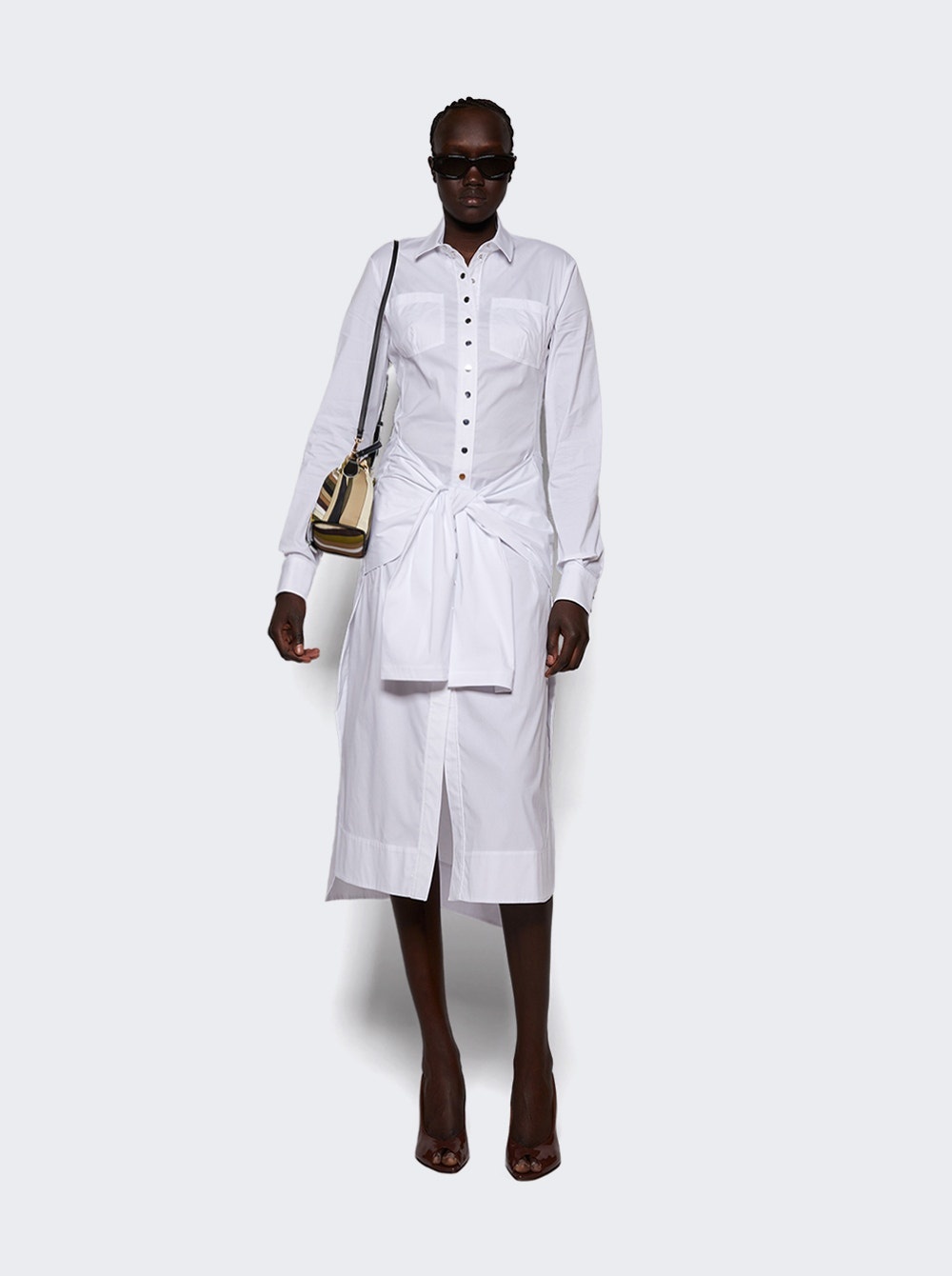 Tie-waist Dress White - 5