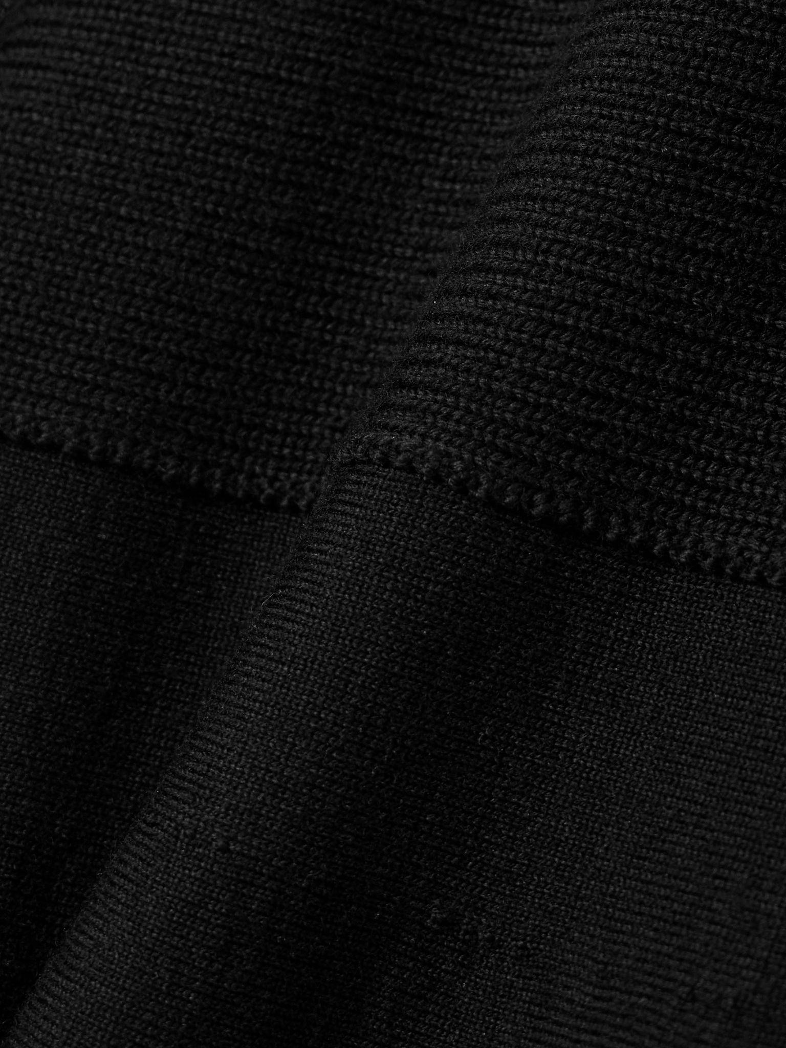Pleated virgin wool and wool-blend turtleneck mini dress Black - 4