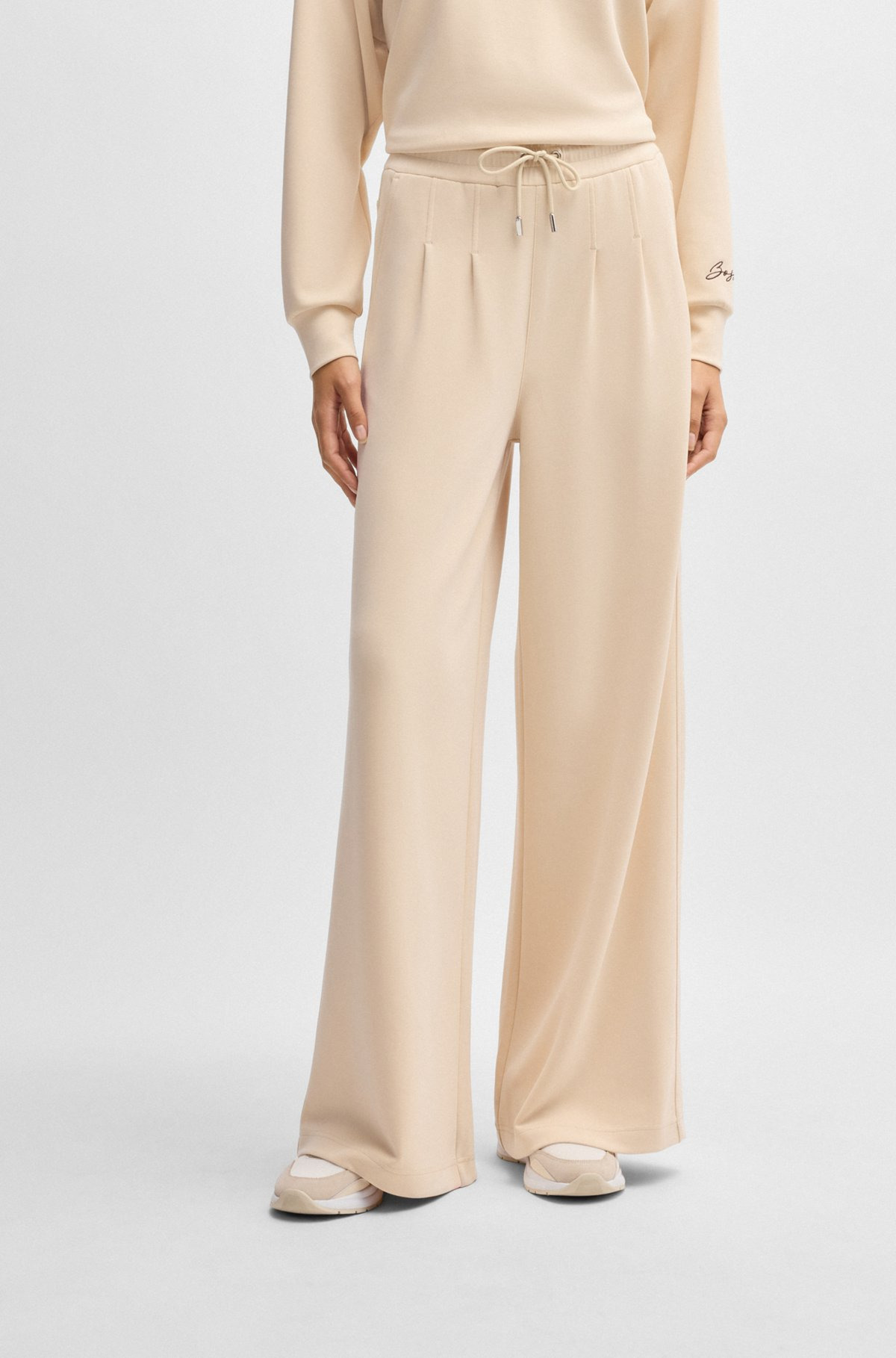 WIDE-LEG TRACKSUIT BOTTOMS WITH PLEAT DETAILS - 2