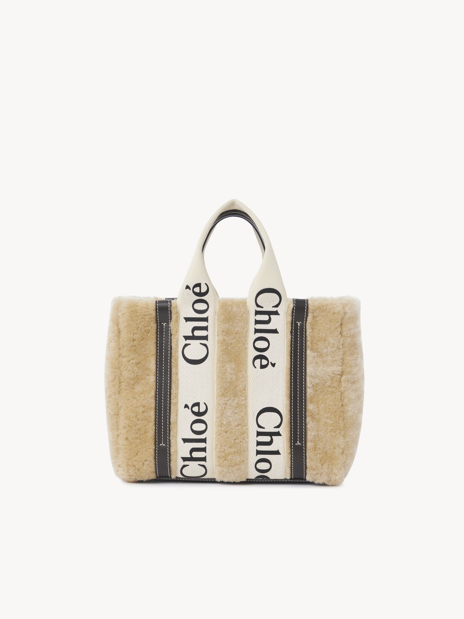 SMALL WOODY TOTE BAG IN SHEARLING - 4