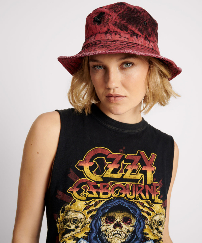 Denim Bucket Hat - Black Heart 1