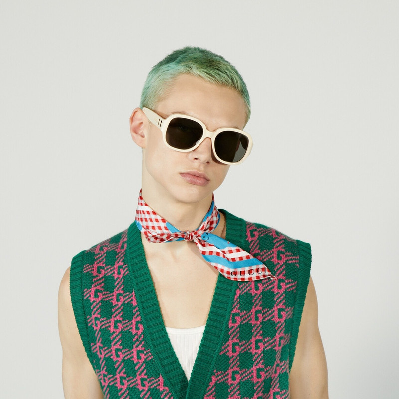 Gucci HA HA HA silk pocket square 3