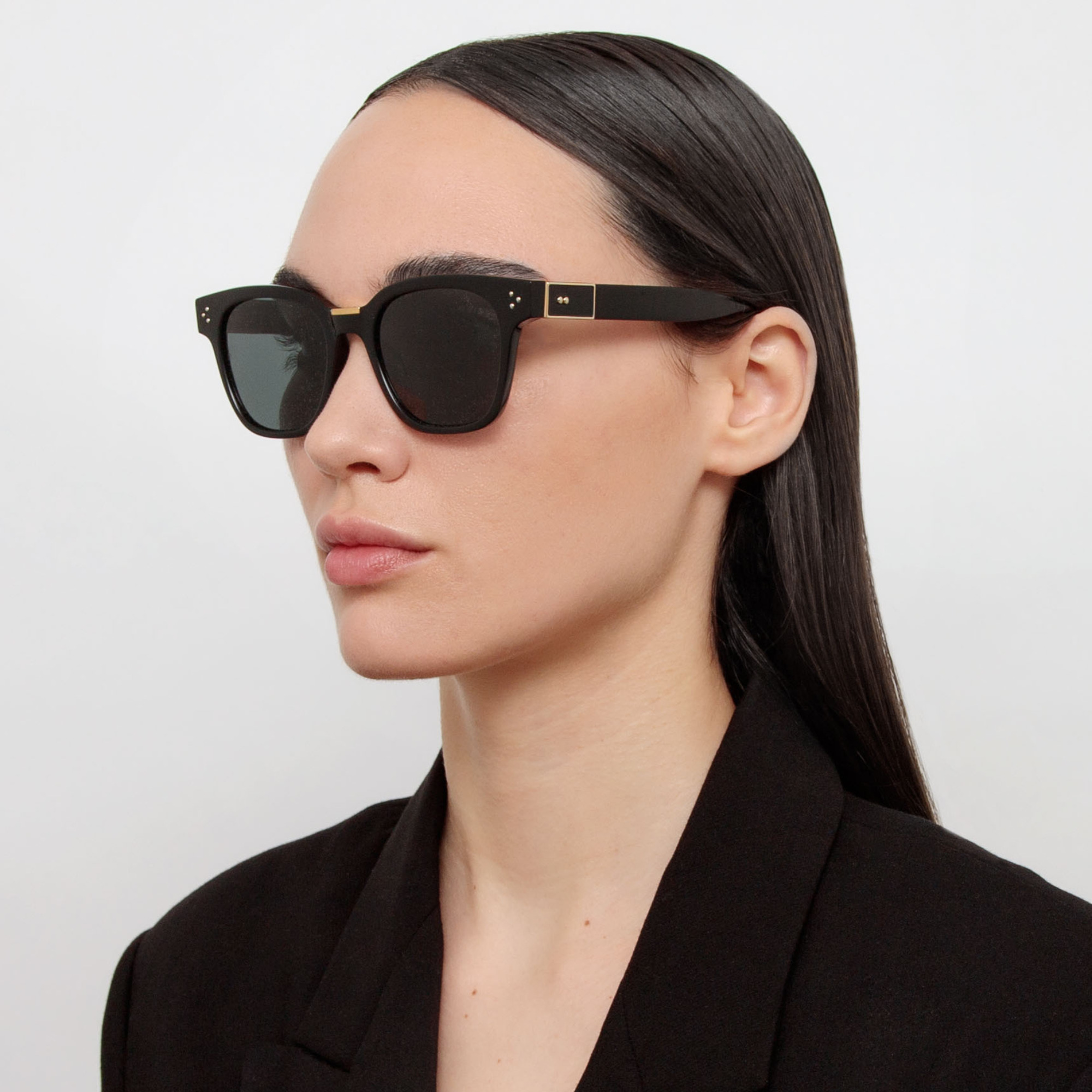 SANCHEZ D-FRAME SUNGLASSES IN BLACK - 2