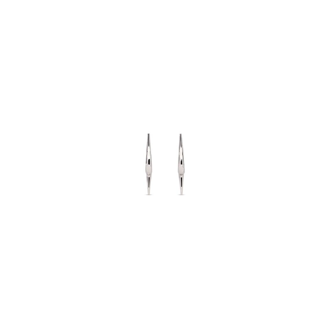 Force Double Spike Earrings in Silver - 3