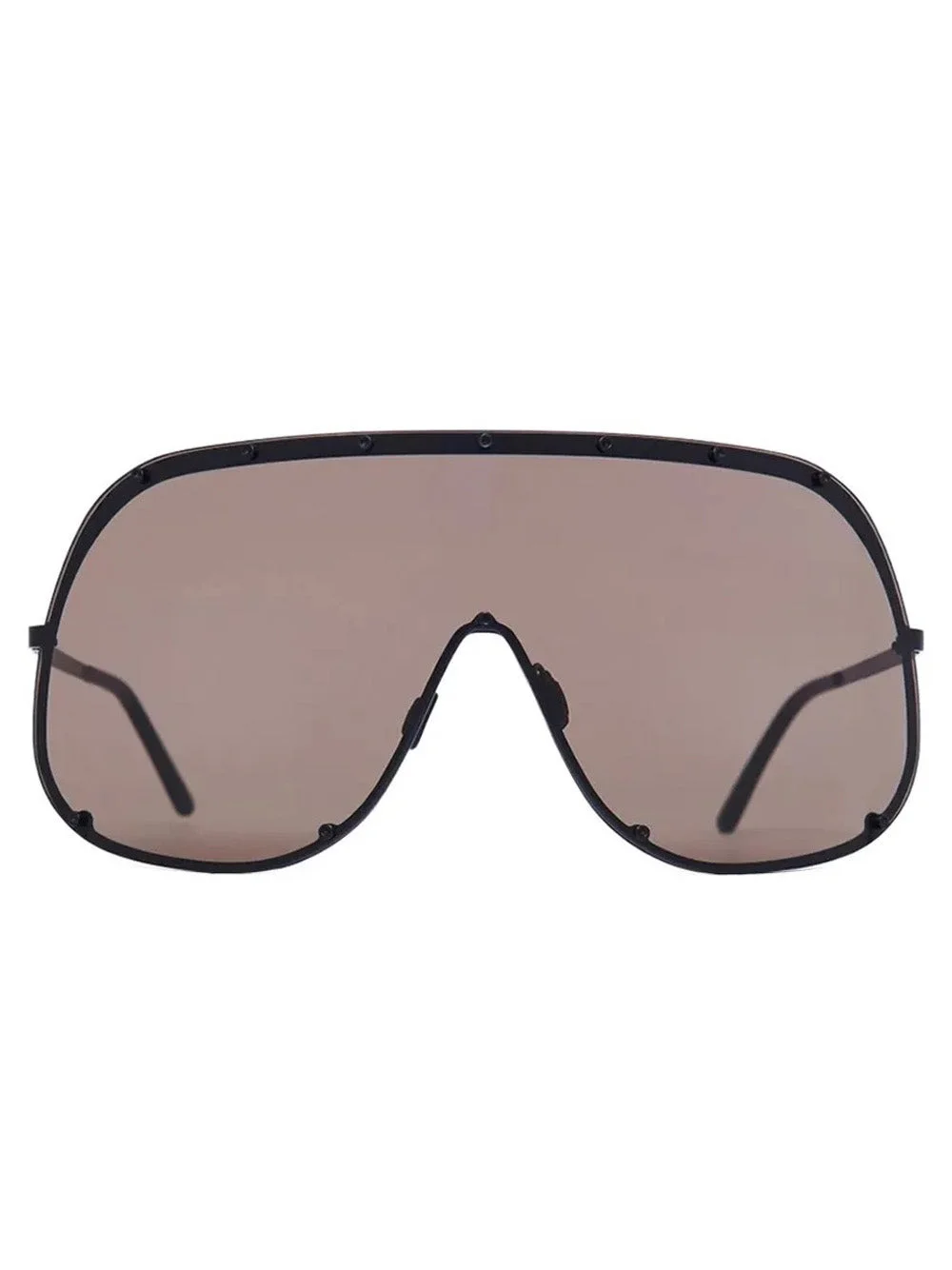 SUNGLASSES SHIELD - BLACK TEMPLE/BLACK LENS - 1