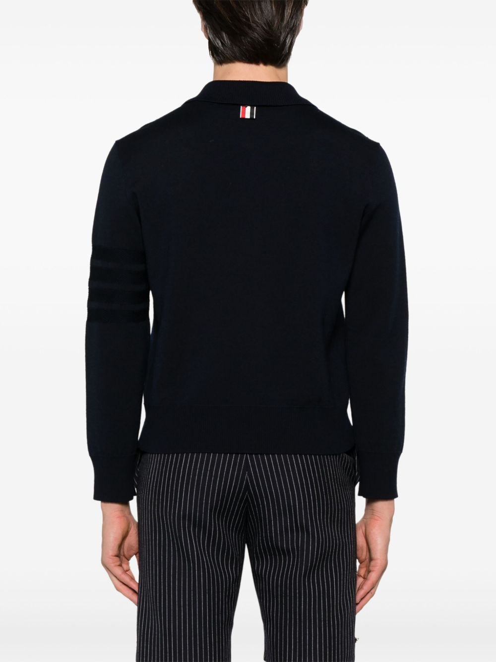 4-Bar stripe zipped cardigan - 4