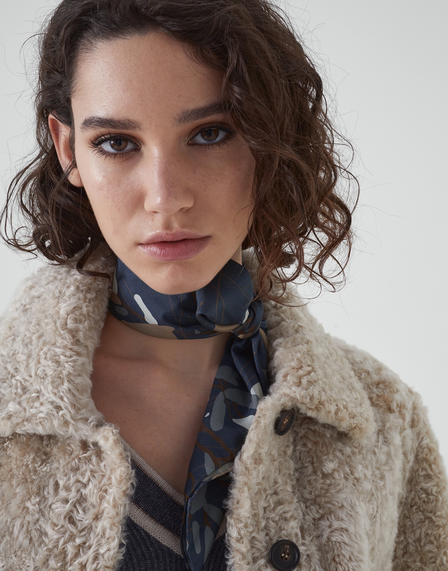 Ramage print silk pongee foulard - 3