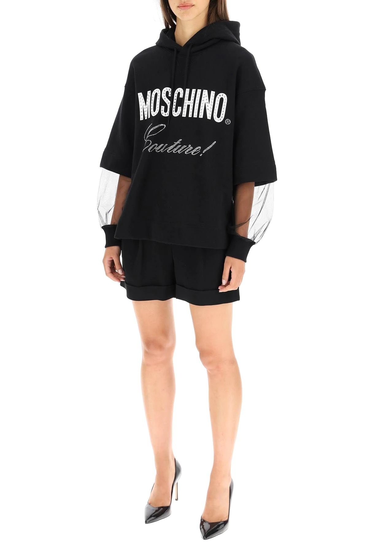 MOSCHINO COUTURE SWEATSHIRT WITH TULLE INSERTS - 2