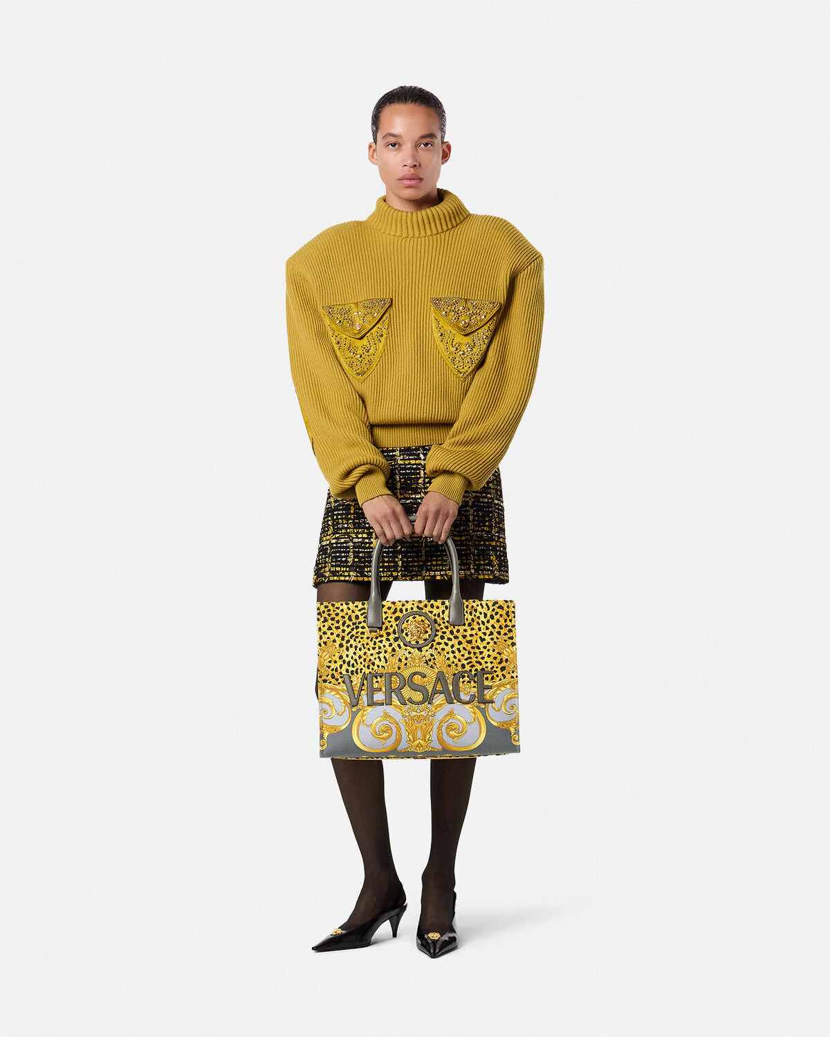 Cheetah Foulard La Medusa Large Tote Bag - 3