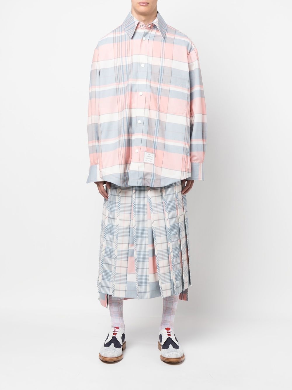 checked oversized shirt - 2