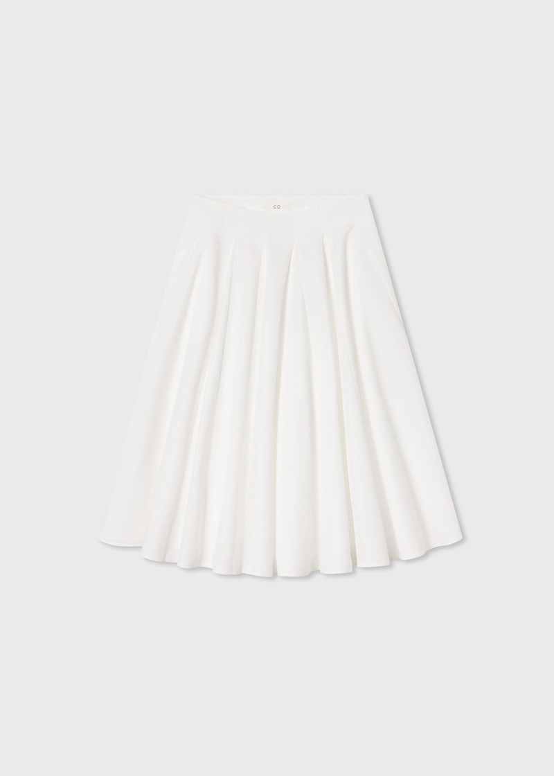Godet Midi Skirt in Cotton Pique 1