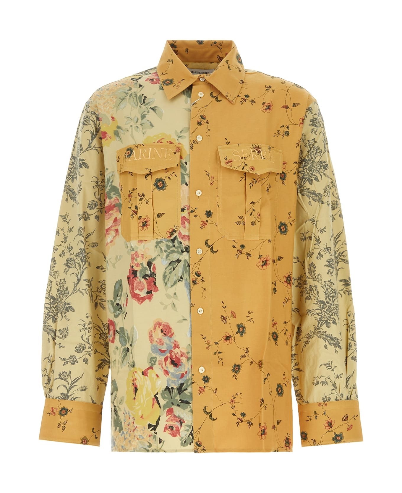 Upcycled Floral Linen Twin Pocket Shirt - 1