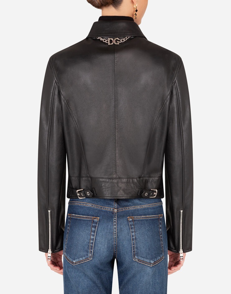 Leather biker jacket - 2