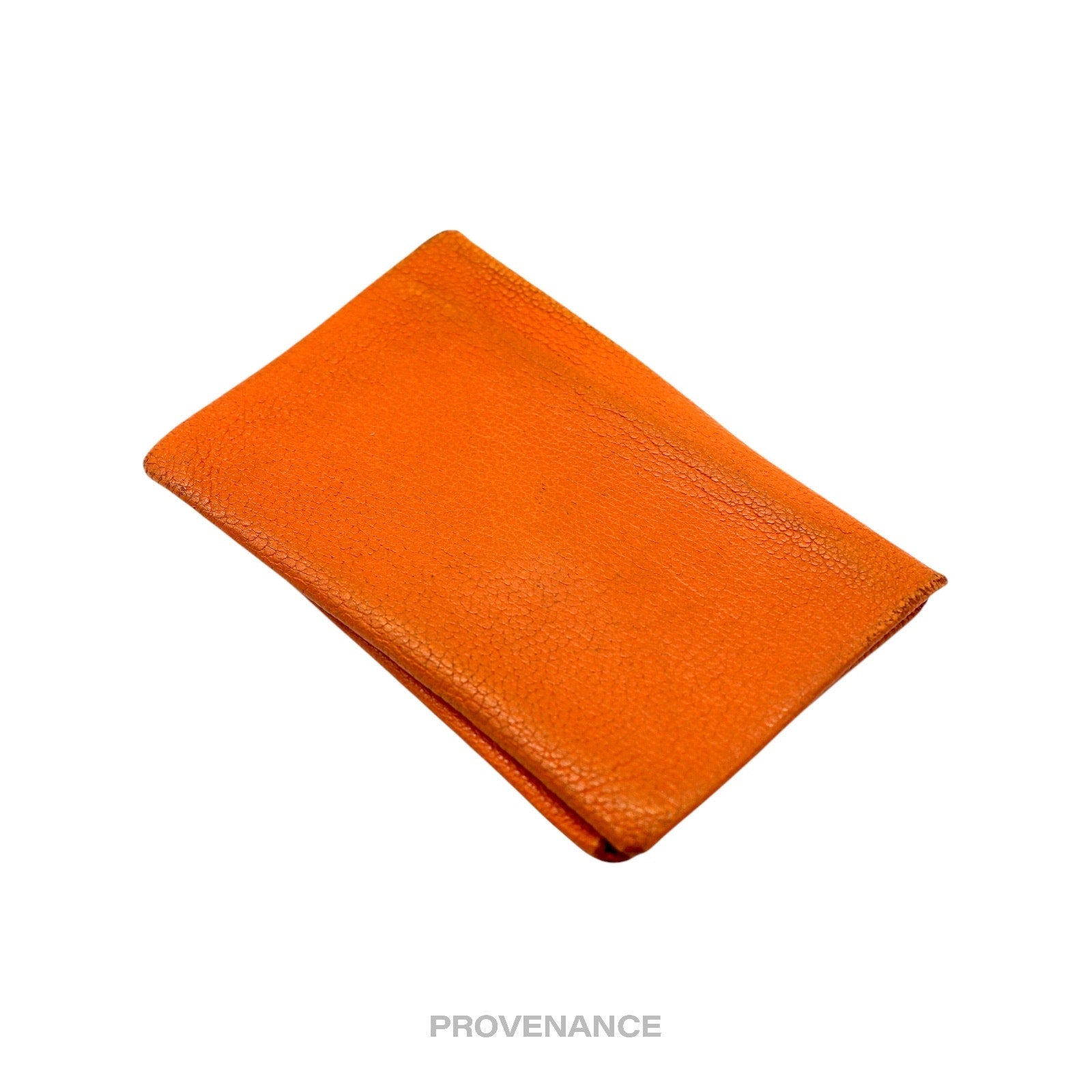 Hermès Calvi Card Wallet - Orange Chevre Mysore Leather - 3