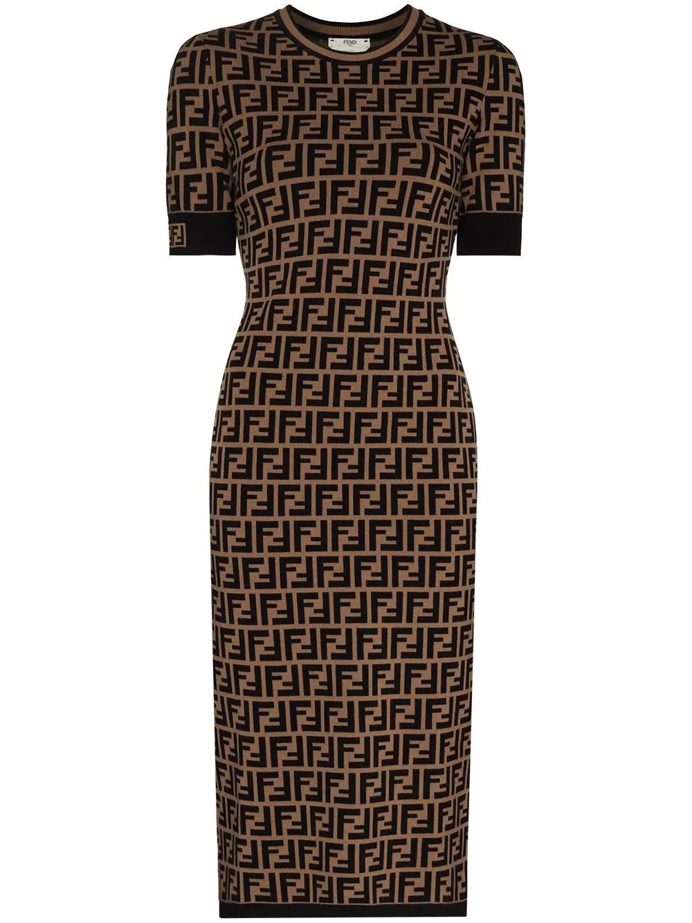 FF logo print fitted dress - 1